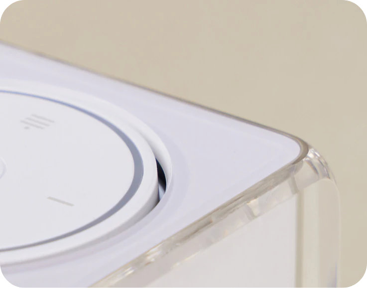 Close-up of Settledy's built-in sound controls